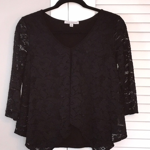Green Envelope Los Angeles Black Lace Top Size Small​​​ - Picture 1 of 4